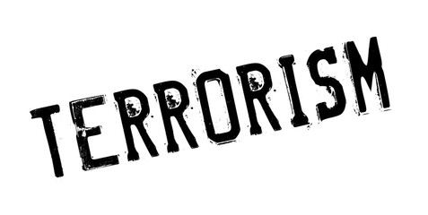 Terrorism rubber stamp. Grunge design with dust scratches. Effects can be easily removed for a clean, crisp look. Color is easily changed.