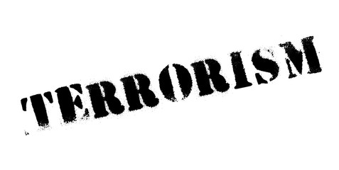Terrorism rubber stamp. Grunge design with dust scratches. Effects can be easily removed for a clean, crisp look. Color is easily changed.