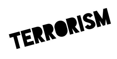 Terrorism rubber stamp. Grunge design with dust scratches. Effects can be easily removed for a clean, crisp look. Color is easily changed.