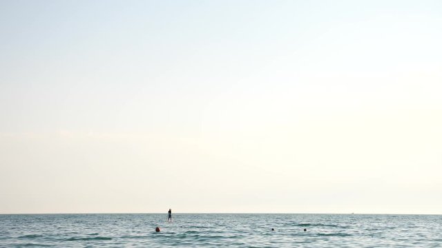 Motor boat boat, paragliding over the sea, Parachute over the sea, sea resort, entertainmen. 4k, slow motion