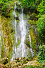 Fototapeta na wymiar Part of the 35m tall upper section of the Mele Cascades Waterfalls - Port Vila, Efate Island, Vanuatu