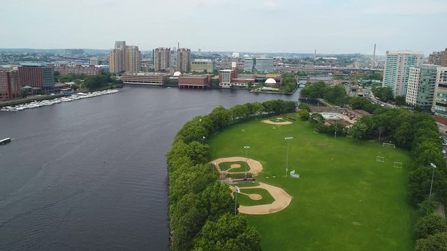 Aerial video Lederman Park Boston 4k 60p