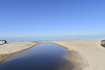 Lakefront beach