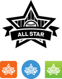 Baseball All-Star Icon - Illustration
