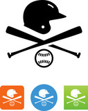 Baseball Helmet Icon - Illustration