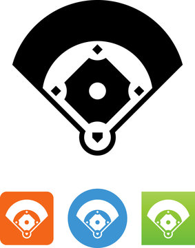 Baseball Diamond Icon - Illustration