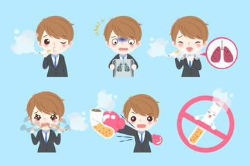 businessman with lung health