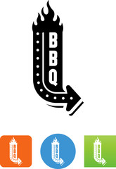 BBQ Sign Icon - Illustration