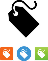 Blank Price Tag With String Icon - Illustration