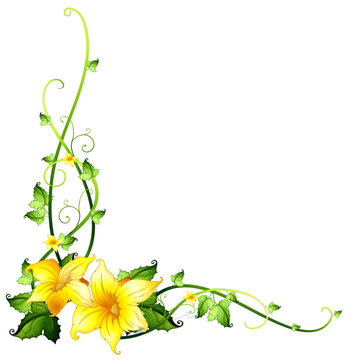 Border template with yellow flowers