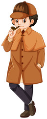 Detective wearing brown overcoat