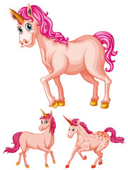 Obraz na płótnie Canvas Pink unicorns on white background
