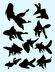 Obraz premium Goldfish silhouette. Good use for symbol, logo, web icon, mascot, sign, or any design you want.