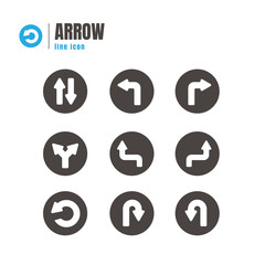 arrow. Vector black icons set. logo. on white background