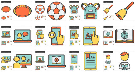 Education line icon set.