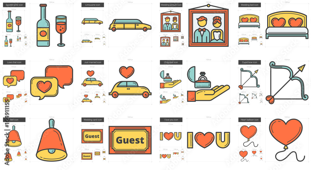 Poster Family line icon set.