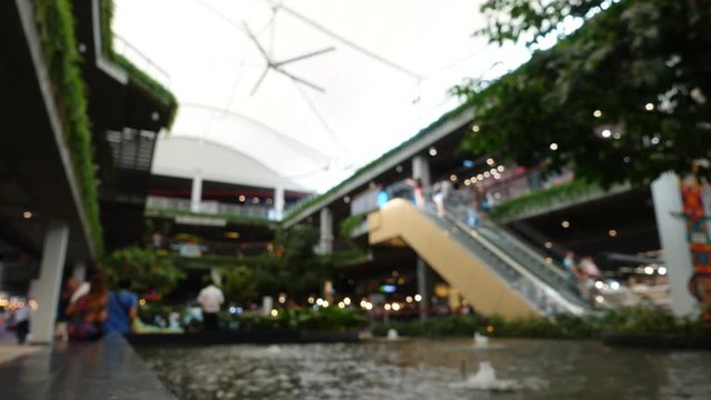 Time lapse of shopping community mall retail store and crowd people moving