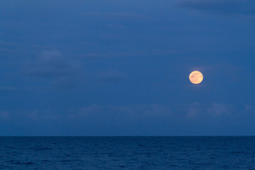Hawaii Big Island July 2017 Full Moon Over Ocean