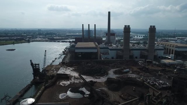 Aerial drone video Industrial power plant 4k 60p prores
