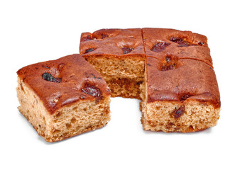 close up of longan cake isolate on white background