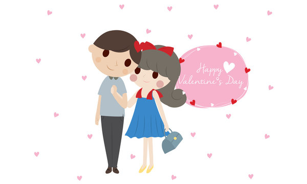 Couple in love cartoon for valentine's day