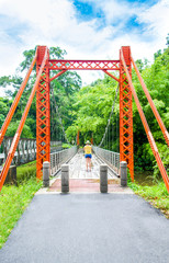 The red metal bridge