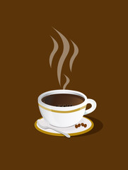 hot coffee with beans