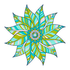 Flower Mandala. Vintage decorative elements. Oriental pattern, vector illustration. Islam, Arabic, Indian, moroccan,spain, turkish, pakistan, chinese, mystic, ottoman motifs. Coloring book page