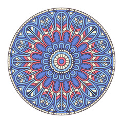 Flower Mandala. Vintage decorative elements. Oriental pattern, vector illustration. Islam, Arabic, Indian, moroccan,spain, turkish, pakistan, chinese, mystic, ottoman motifs. Coloring book page