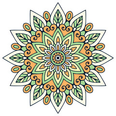 Flower Mandala. Vintage decorative elements. Oriental pattern, vector illustration. Islam, Arabic, Indian, moroccan,spain, turkish, pakistan, chinese, mystic, ottoman motifs. Coloring book page