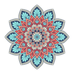 Flower Mandala. Vintage decorative elements. Oriental pattern, vector illustration. Islam, Arabic, Indian, moroccan,spain, turkish, pakistan, chinese, mystic, ottoman motifs. Coloring book page