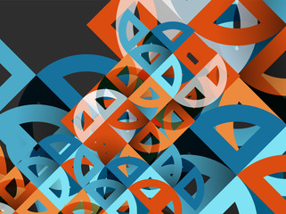 Cut paper circles, mosaic mix geometric pattern design
