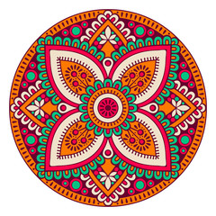 Flower Mandala. Vintage decorative elements. Oriental pattern, vector illustration. Islam, Arabic, Indian, moroccan,spain, turkish, pakistan, chinese, mystic, ottoman motifs. Coloring book page