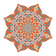 Flower Mandala. Vintage decorative elements. Oriental pattern, vector illustration. Islam, Arabic, Indian, moroccan,spain, turkish, pakistan, chinese, mystic, ottoman motifs. Coloring book page © lovelymandala