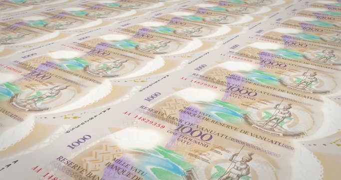 Banknotes of one thousand vanuatuan vatu of Vanuatu, cash money, loop