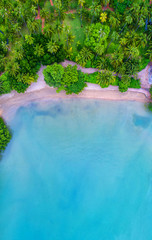 Sea aerial view,Top view,amazing nature background.The color of the water and beautifully bright.Azure beach with rocky mountains and clear water of Thailand ocean at sunny day.blurred