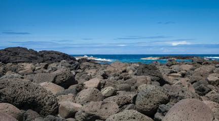 Lava Rock Boulders on Hawaii Beach