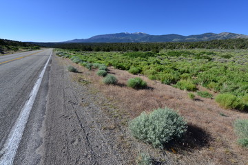 The scenery of US 50 State Highway in Nevada
