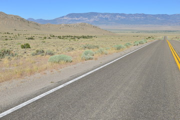 The scenery of US 50 State Highway in Nevada
