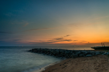 beautiful colorful sunset scene