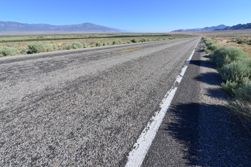 The scenery of US 50 State Highway in Nevada
