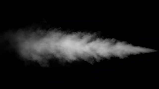 White water vapour on a black background. Close-up shot