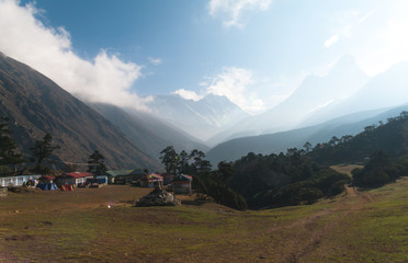 Majestic frozen mountains of Himalayas