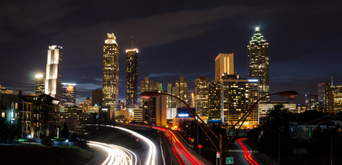 Fototapeta na wymiar Long Exposure - Atlanta, Ga. - From Jackson Street Bridge