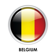 Round flag of Belgium