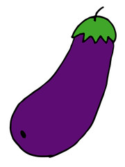 Hand drawn eggplant icon. Vector vegetable