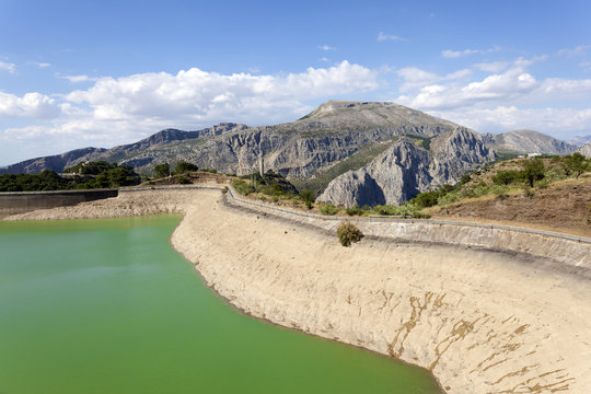 Water reservoir of El Chorro, Malaga, Spain