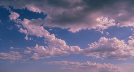 Dramatic sky with clouds.
