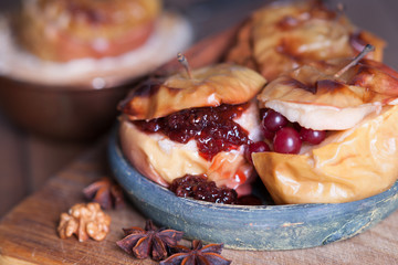 Fruit dessert baked apple 