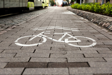 Symbol to indicate the road for bicycles